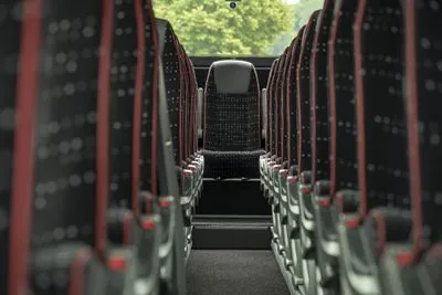 View down the centre aisle of a Comfort coach