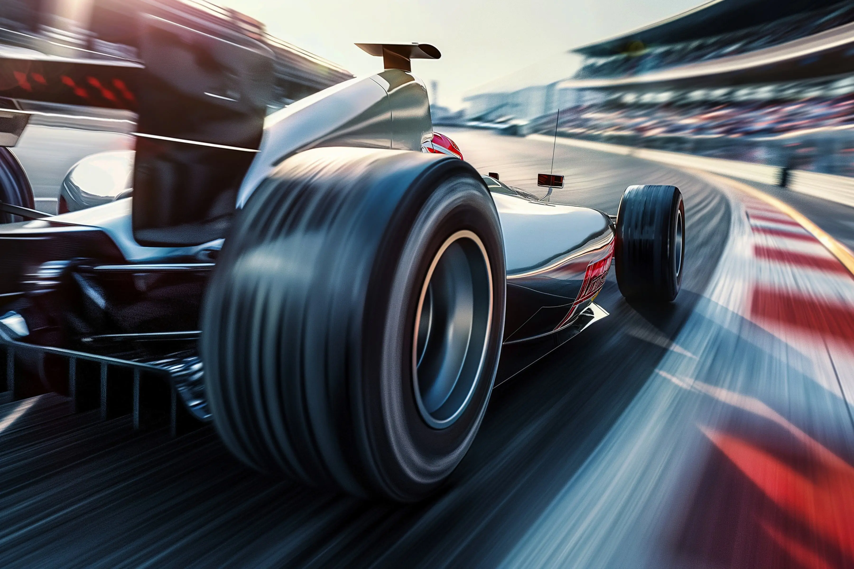 Monoposto di Formula 1 a tutta velocità sul circuito